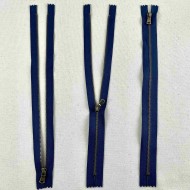 Fermeture non séparable marine en métal 30cm