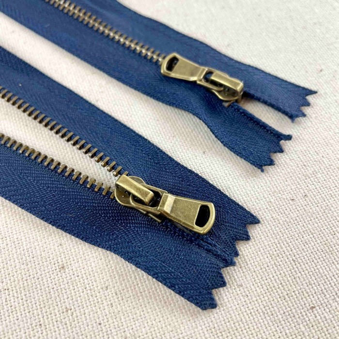 Fermeture non séparable marine en métal 30cm