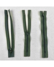 Fermeture non séparable kaki en nylon 16cm