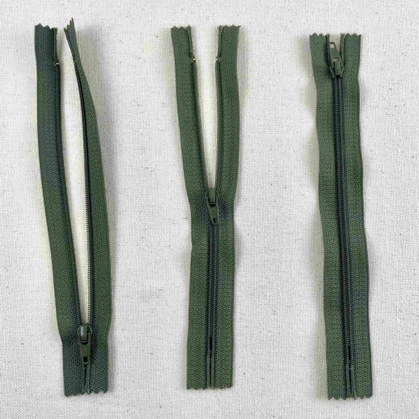Fermeture non séparable kaki en nylon 16cm Fermeture non séparable kaki en nylon 16cm