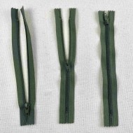 Fermeture non séparable kaki en nylon 16cm