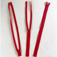 Fermeture invisible rouge corail en nylon 35cm