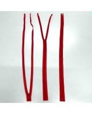 Fermeture invisible rouge en nylon 55cm