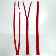 Fermeture invisible rouge en nylon 55cm