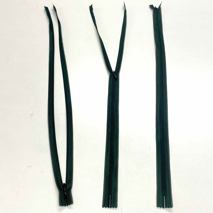 Fermeture invisible vert foncé en nylon 50cm