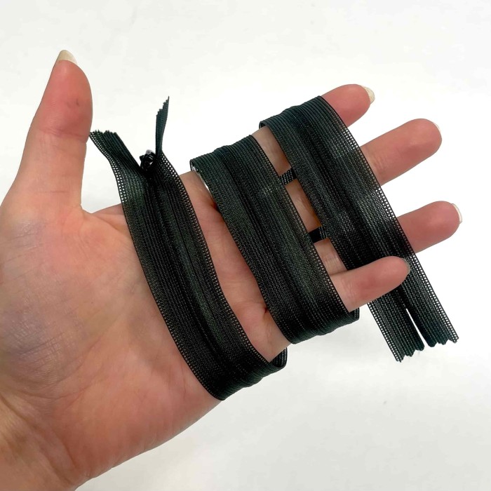 Fermeture invisible vert foncé en nylon 50cm