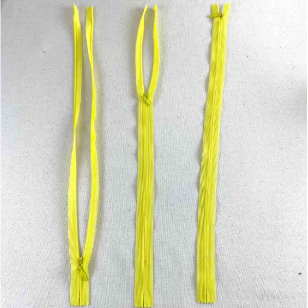 Fermeture invisible jaune en nylon 35cm Fermeture invisible jaune en nylon 35cm