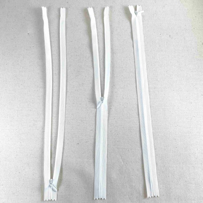 Fermeture invisible blanc en nylon 35cm