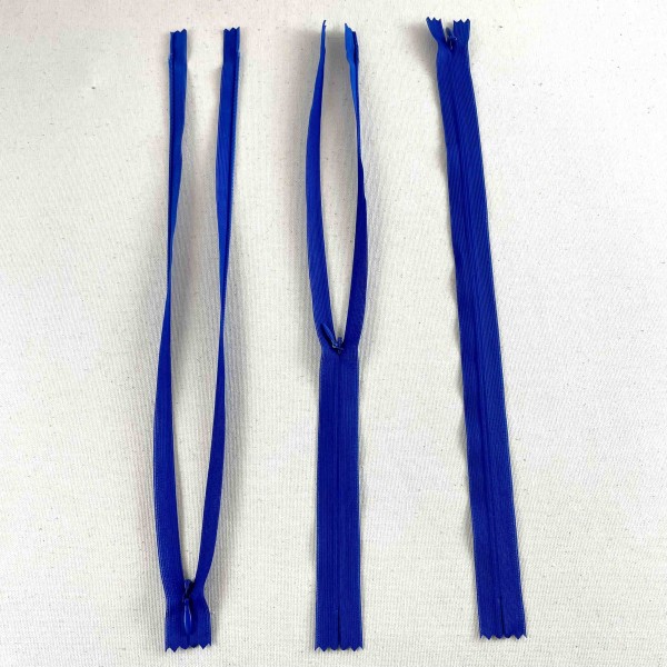 Fermeture invisible bleu électrique en nylon 35cm Fermeture invisible bleu électrique en nylon 35cm