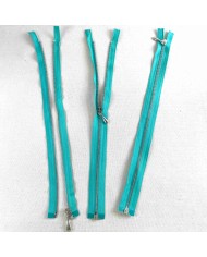 Fermeture séparable fantaisie turquoise en métal 35cm
