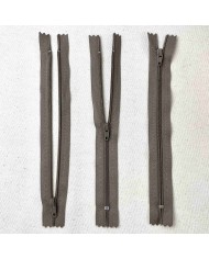 Fermeture non séparable taupe foncé en nylon 18cm