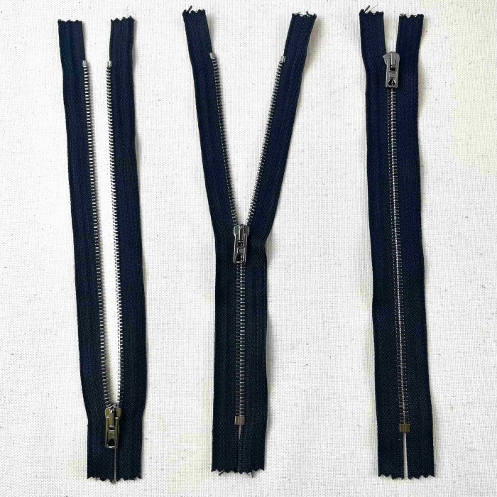 Fermeture non séparable noir en métal 20cm