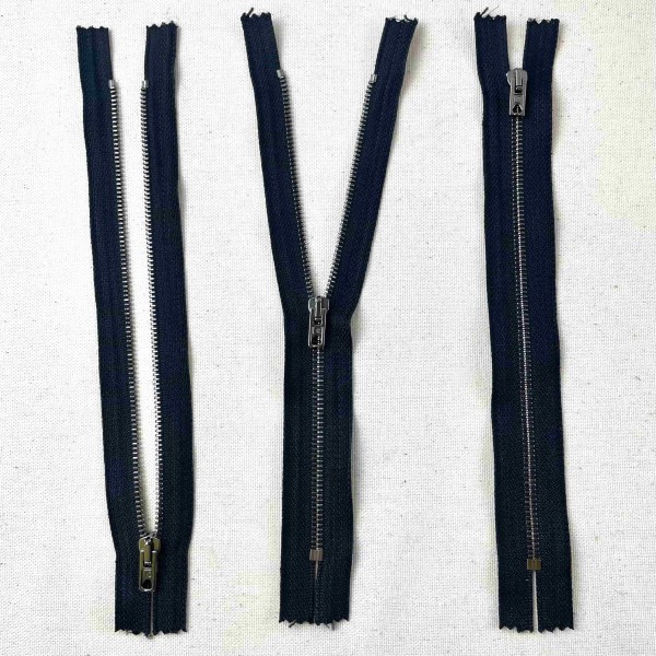 Fermeture non séparable noir en métal 20cm Fermeture non séparable noir en métal 20cm