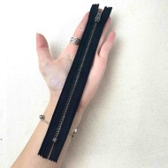 Fermeture non séparable noir en métal 20cm