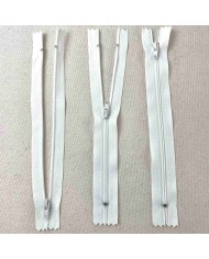 Fermeture non séparable blanc en nylon 18cm