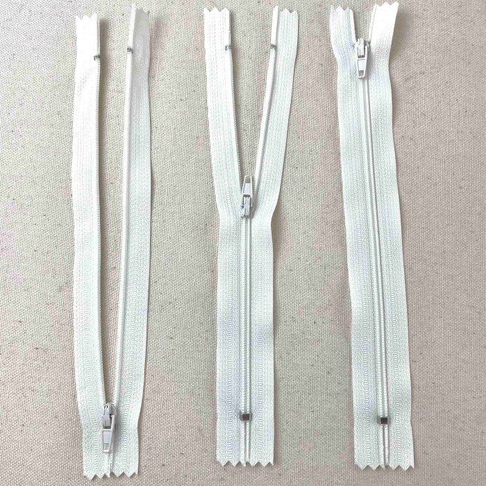 Fermeture non séparable blanc en nylon 18cm