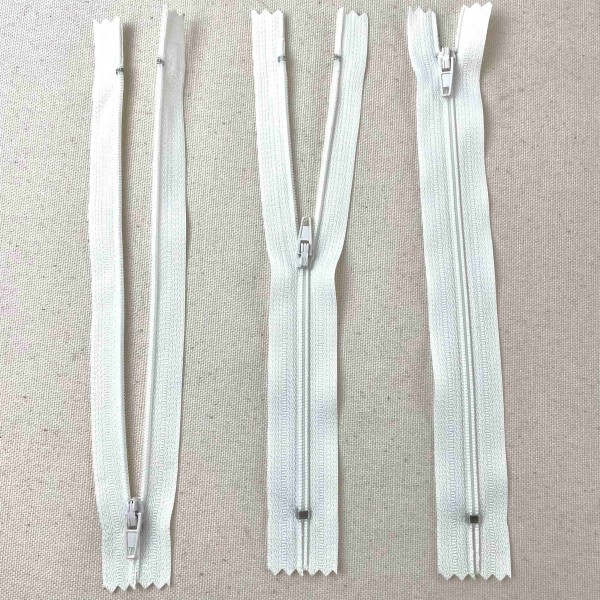 Fermeture non séparable blanc en nylon 18cm Fermeture non séparable blanc en nylon 18cm