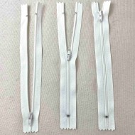 Fermeture non séparable blanc en nylon 18cm