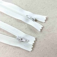 Fermeture non séparable blanc en nylon 18cm