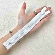 Fermeture non séparable blanc en nylon 18cm