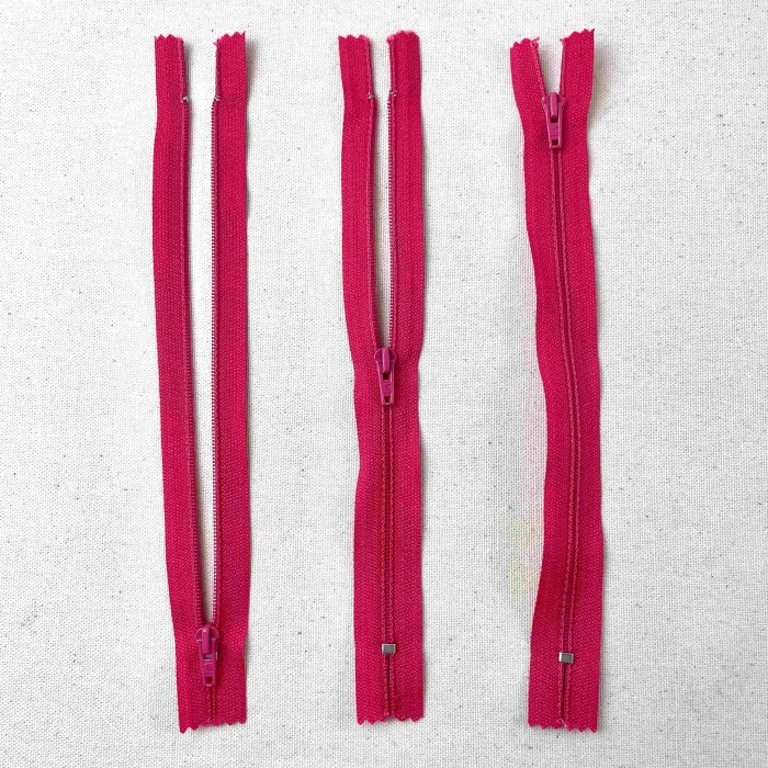 Fermeture non séparable rose fuchsia en nylon 20cm