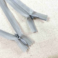 Fermeture invisible non séparable gris en nylon 20cm