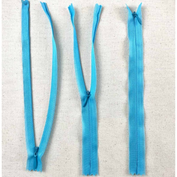 Fermeture invisible non séparable bleu ciel en nylon 20cm Fermeture invisible non séparable bleu ciel en nylon 20cm