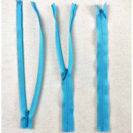 Fermeture invisible non séparable bleu ciel en nylon 20cm