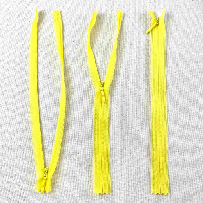Fermeture invisible non séparable fantaisie jaune en nylon 20cm