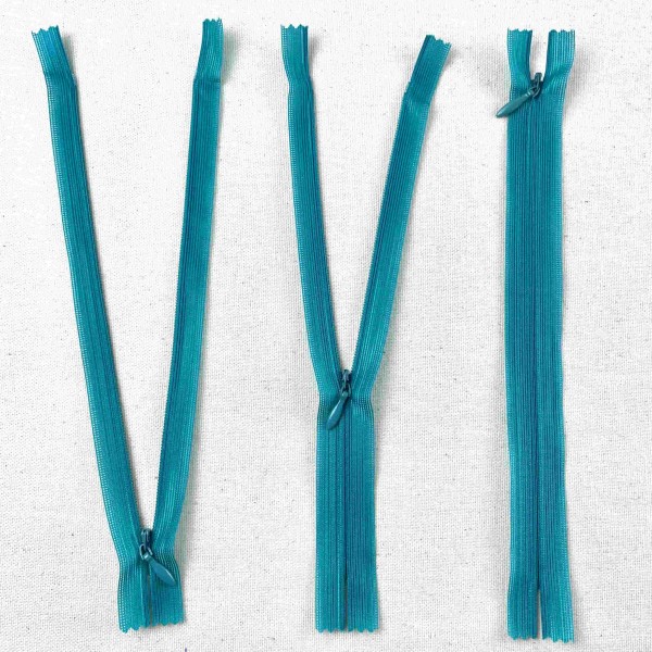Fermeture invisible non séparable turquoise en nylon 20cm Fermeture invisible non séparable turquoise en nylon 20cm
