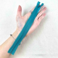 Fermeture invisible non séparable turquoise en nylon 20cm