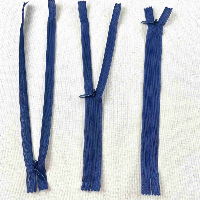 Fermeture invisible non séparable marine en nylon 20cm Fermeture invisible non séparable marine en nylon 20cm