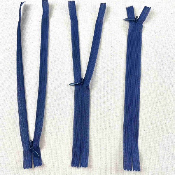 Fermeture invisible non séparable marine en nylon 20cm Fermeture invisible non séparable marine en nylon 20cm
