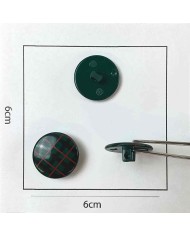 Bouton rond plastique écossais bijou vert  18mm