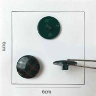Bouton rond plastique écossais bijou vert  18mm