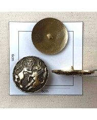 Bouton rond bijou cuivre lion licorne 40mm Bouton rond bijou cuivre lion licorne 40mm