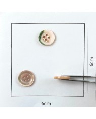 Bouton nacre rond rose poudré 13mm