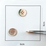 Bouton nacre rond rose poudré 13mm