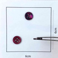 Bouton nacre rond fuchsia 10mm