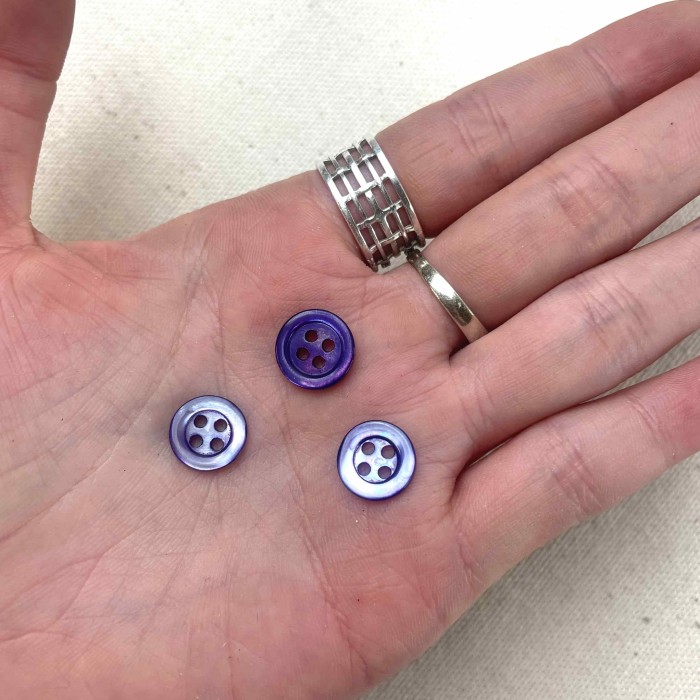 Bouton nacre rond lavande 10mm