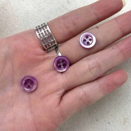 Bouton nacre rond violet clair 10mm