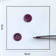 Bouton nacre rond pourpre 10mm