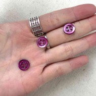 Bouton nacre rond pourpre 10mm