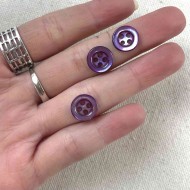 Bouton nacre rond violet foncé 10mm