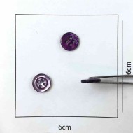 Bouton nacre rond violet foncé 10mm