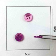 Bouton nacre rond violet rose 10mm