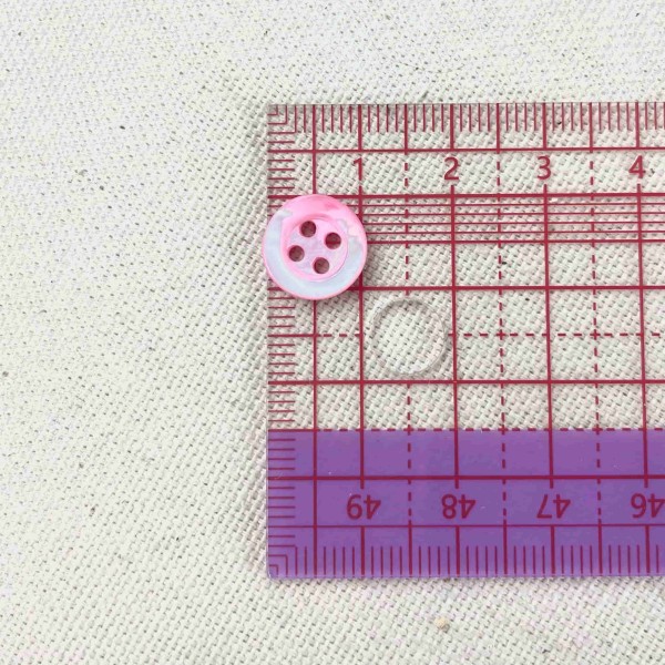 Bouton nacre rond rose 10mm Bouton nacre rond rose 10mm