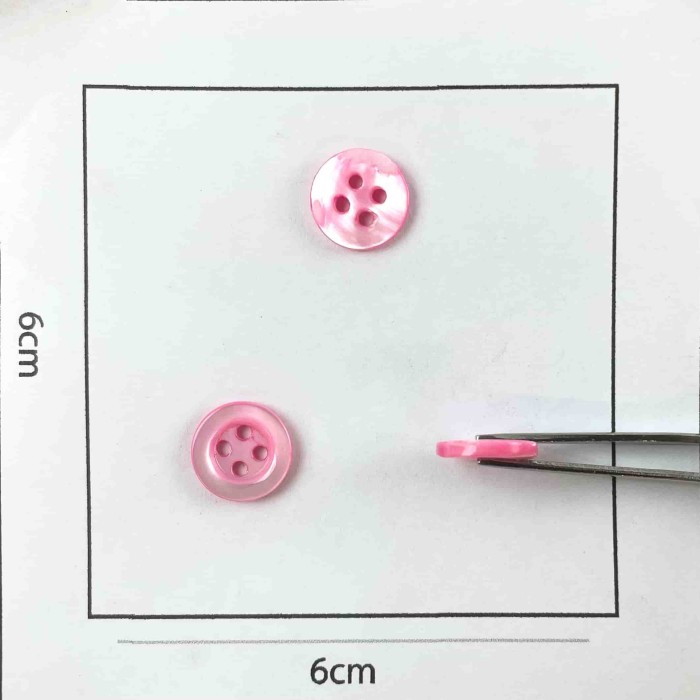 Bouton nacre rond rose 10mm