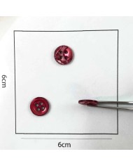 Bouton nacre rond framboise 10mm