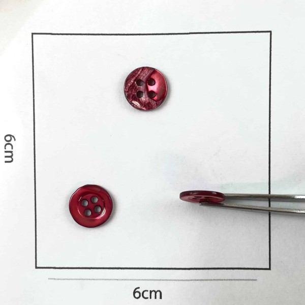 Bouton nacre rond framboise 10mm Bouton nacre rond framboise 10mm